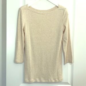 Gap NWT 3/4 length sleeve taupe boatneck shirt